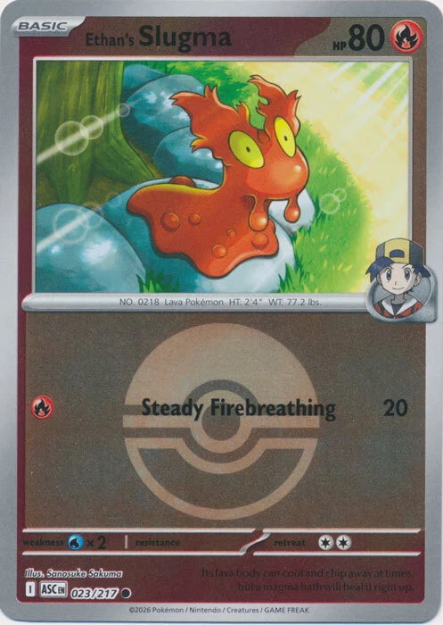 Ascended Heroes Ethan’s Slugma #023/217 Pokeball Reverse Holo